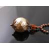 Large Faceted Pearl Copper Necklace
