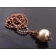 Large Faceted Pearl Copper Necklace