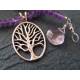 Tree of Life Necklace with Amethyst and Peridot, Sterling Silver