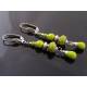 Bright Green and Silver Earrings
