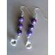 Sugilite and Rock Quartz Sterling Earrings