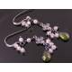 Vesuvianite and Rose Quartz Sterling Silver Earrings