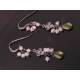 Vesuvianite and Rose Quartz Sterling Silver Earrings