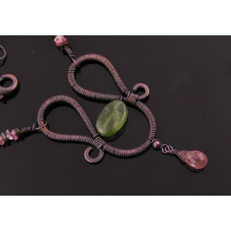 Wire Wrapped Tourmaline Necklace