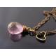 Large Mystic Pink Quartz Necklace with Heart Charm