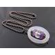 Modernistic Necklace with White Agate, Amethyst, Quartz and Hematite