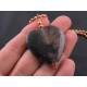 Extra Large Black Cracked Agate Heart Pendant on solid Ball Chain