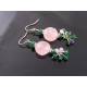 Rose Quartz, Green Aventurine and Amethyst Earrings