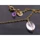 Rock Quartz Necklace, Quartz, Amethyst and Peridot