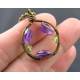 Amethyst and Peridot, Wire Wrapped Gemstone Circle Pendant Necklace