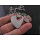 Matching Couple Necklaces, Guitar Pick and Heart Pendants