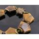 Tiger's Eye Bracelet with Carved Mookaite Flower