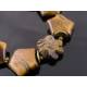 Tiger's Eye Bracelet with Carved Mookaite Flower