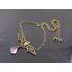 Filigree Bat Necklace with Faceted Pink Drop