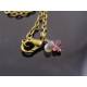 Filigree Bat Necklace with Faceted Pink Drop