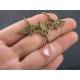 Filigree Bat Necklace with Faceted Pink Drop