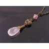 Rose Quartz and Filigree Heart Necklace