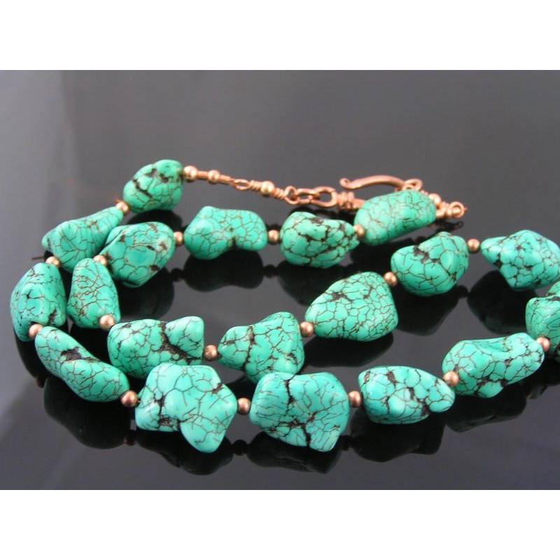 Awesome Slab Turquoise Necklace with Abalone Tear Drop and Sterling Ac |  Salt River Collectibles