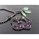 Wire Wrapped Pink Crystal Rose Necklace