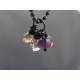 Gemstone Charm Necklace with Champagne Citrine, Amethyst, Beer Quartz