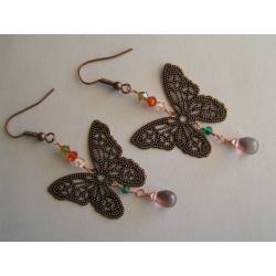 Filigree Butterfly Earrings with Swarovski Crystals