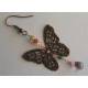 Filigree Butterfly Earrings with Swarovski Crystals