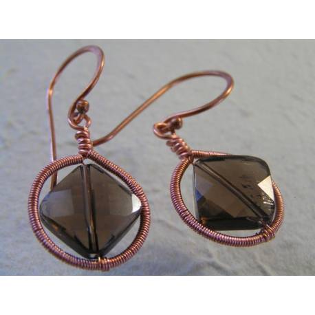 Framed Smokey Quartz Earrings