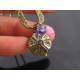 Pyrite Flower, Iolite and Pink Sapphire Necklace