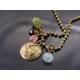 Globe, Vesuvianite, Tourmaline and Aquamarine Charm Necklace