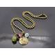 Globe, Vesuvianite, Tourmaline and Aquamarine Charm Necklace