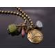 Globe, Vesuvianite, Tourmaline and Aquamarine Charm Necklace