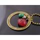 Carved Chalcedony, Malachite Drop and Jasper Star Inspirational Necklace