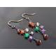 Gemstone Cluster Sterling Silver Earrings