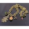 Forest Charm Necklace, Large Chain with Oak Leaf Charm, Octoberfest