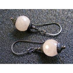 Pink Lanterns - Oxidised Copper Earrings