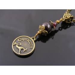 Birthstone and Astrological Star Sign Pendant Necklace