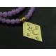 Amethyst and Hand Stamped Charm Necklace