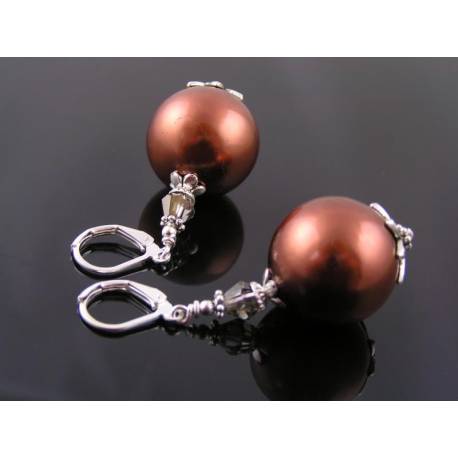 Extra Large Bronze Pearl Earrings