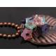 Woodland Necklace with large Leaf, Czech Flowers and Dragonfly Charm