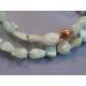 Aquamarine Nugget Bracelet, 2 Strand