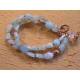 Aquamarine Nugget Bracelet, 2 Strand