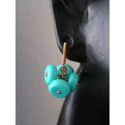 Turquoise Howlite Pom Pom Earrings