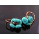 Turquoise Howlite Pom Pom Earrings