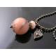 Heart Necklace With Pink Magnesite and Opal