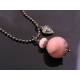 Heart Necklace With Pink Magnesite and Opal