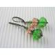 Sparkling Emerald Green and Peach Crystal Earrings