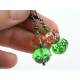 Sparkling Emerald Green and Peach Crystal Earrings