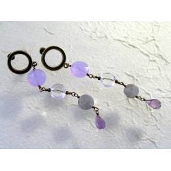 Colour Change Lavender Quartz, Labradorite and Amethyst Earrings