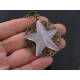 Carved Grey Agate Star Filigree Necklace