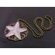 Carved Grey Agate Star Filigree Necklace